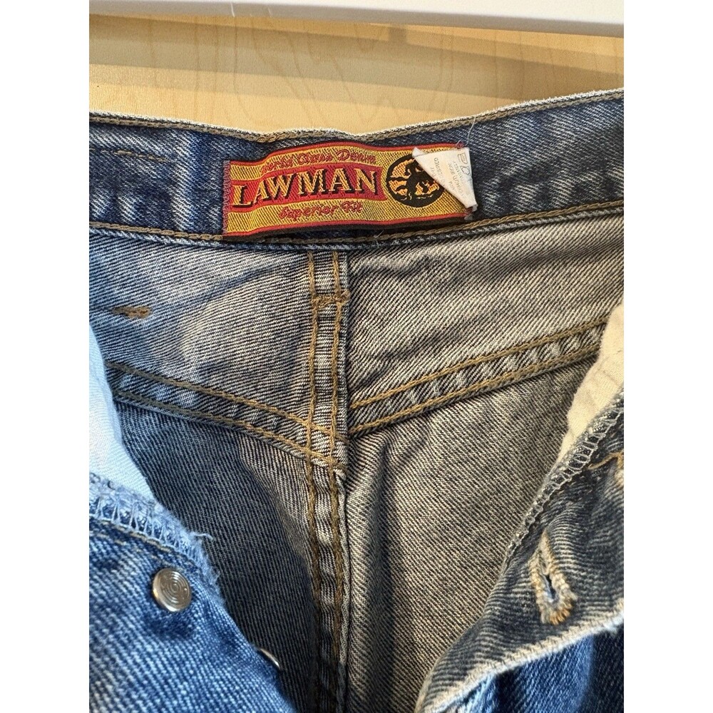 Vintage Lawman Straight Leg Jeans Women's 9 HIgh Rise Blue Western Cowgirl - Picture 4 of 8